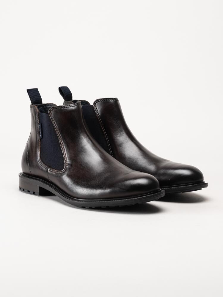Bugatti - Bonifacio - Mörkbruna chelsea boots i skinn