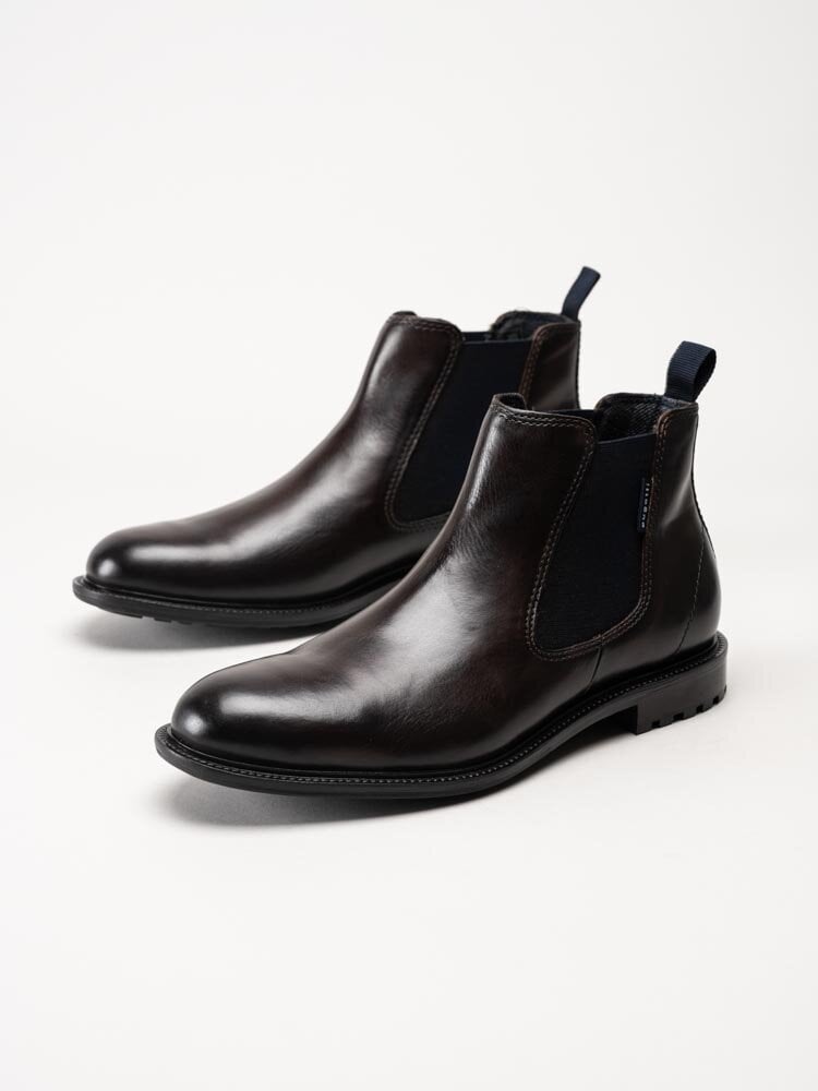Bugatti - Bonifacio - Mörkbruna chelsea boots i skinn