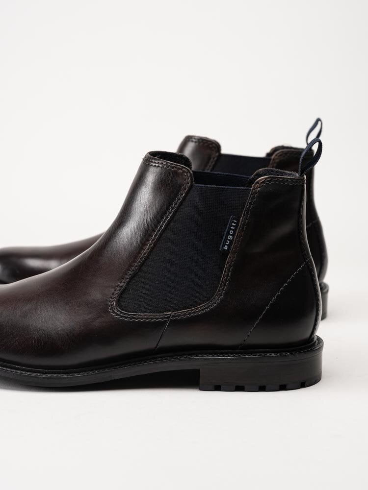 Bugatti - Bonifacio - Mörkbruna chelsea boots i skinn