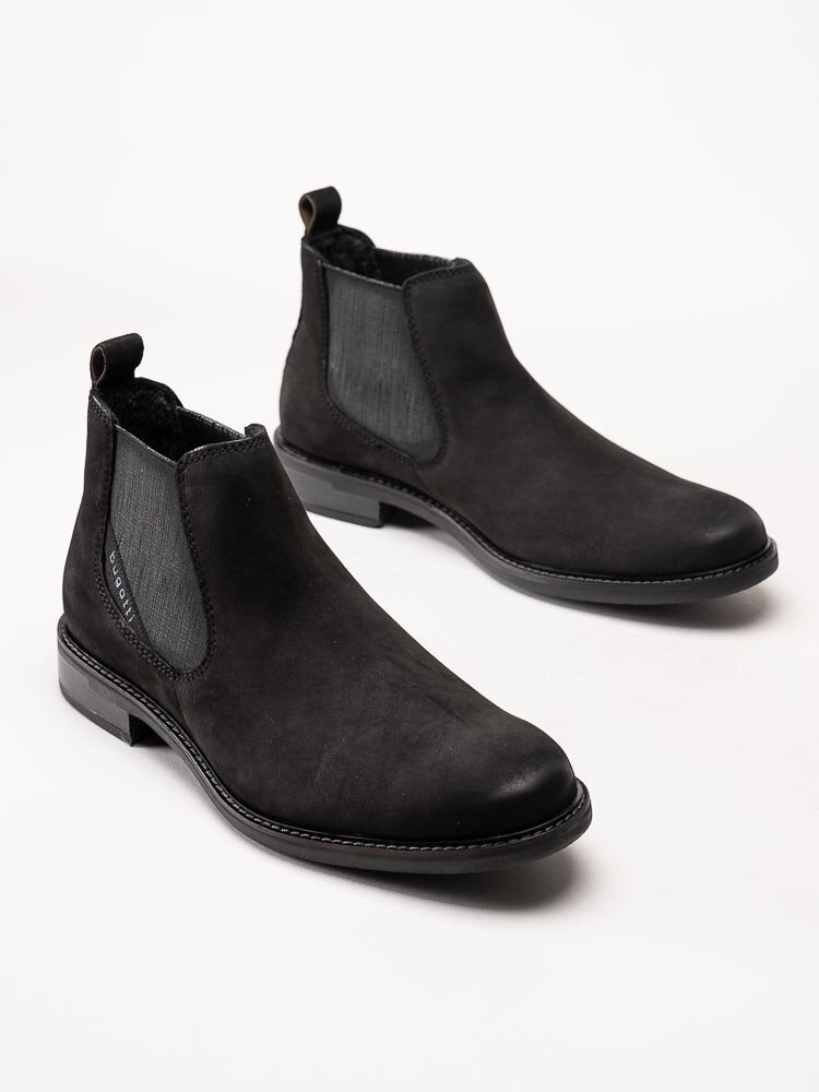 Bugatti - Dano - Svarta chelsea boots i nubuck