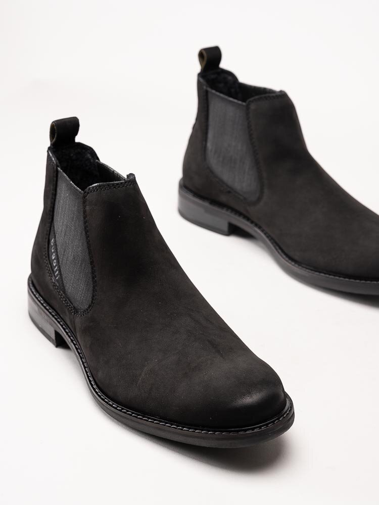 Bugatti - Dano - Svarta chelsea boots i nubuck