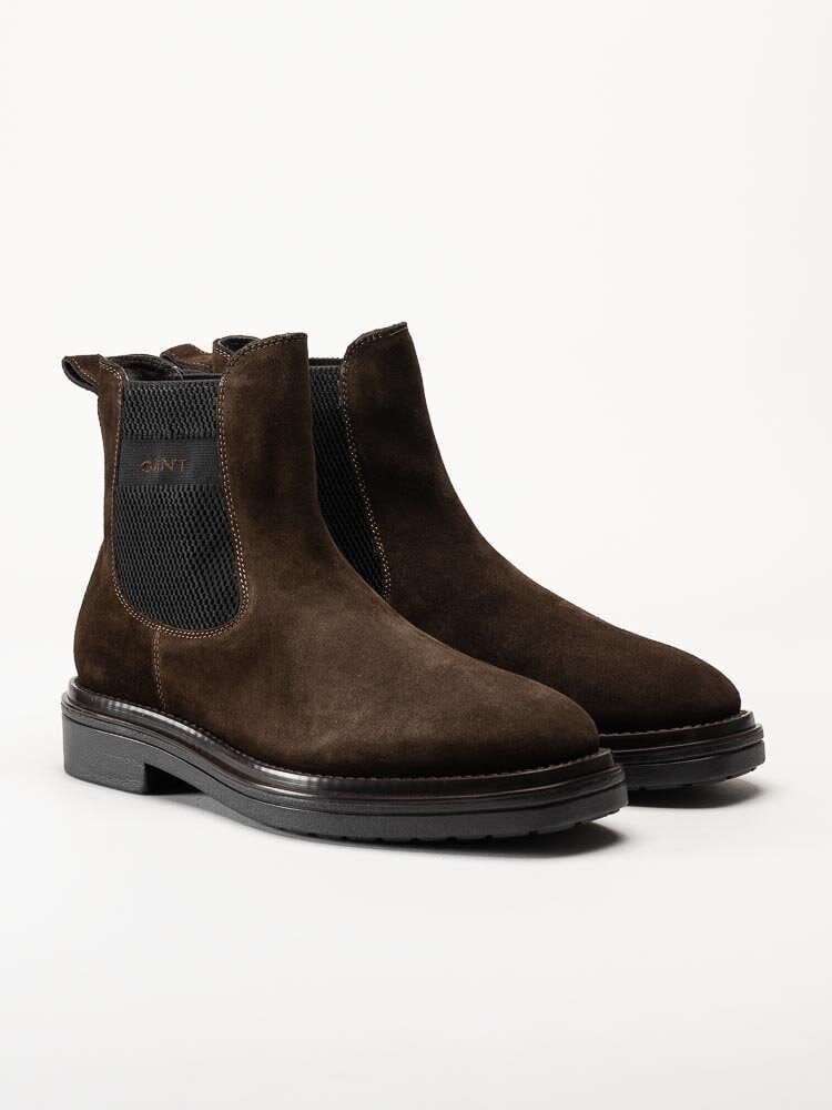 Gant Footwear - Boggar - Mörkbruna chelsea boots i mocka