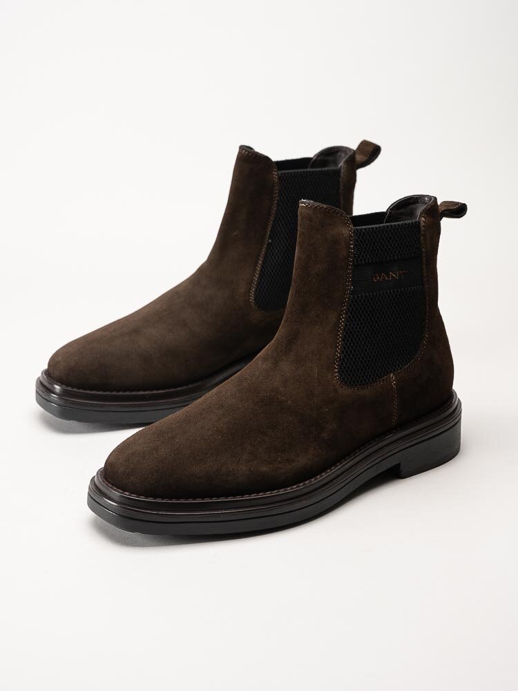 Gant Footwear - Boggar - Mörkbruna chelsea boots i mocka