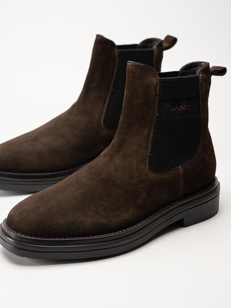 Gant Footwear - Boggar - Mörkbruna chelsea boots i mocka