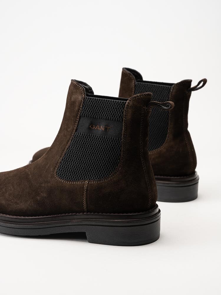 Gant Footwear - Boggar - Mörkbruna chelsea boots i mocka