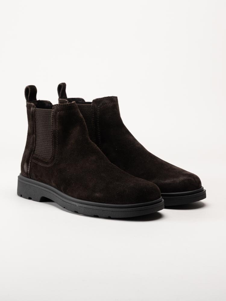 Geox - U Spherica EC1 - Mörkbruna chelsea boots i mocka