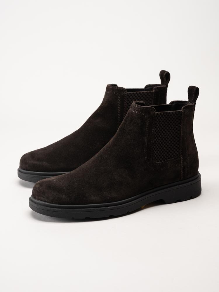 Geox - U Spherica EC1 - Mörkbruna chelsea boots i mocka