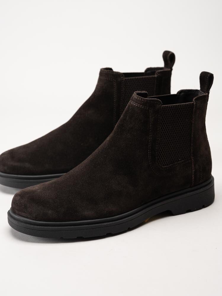 Geox - U Spherica EC1 - Mörkbruna chelsea boots i mocka