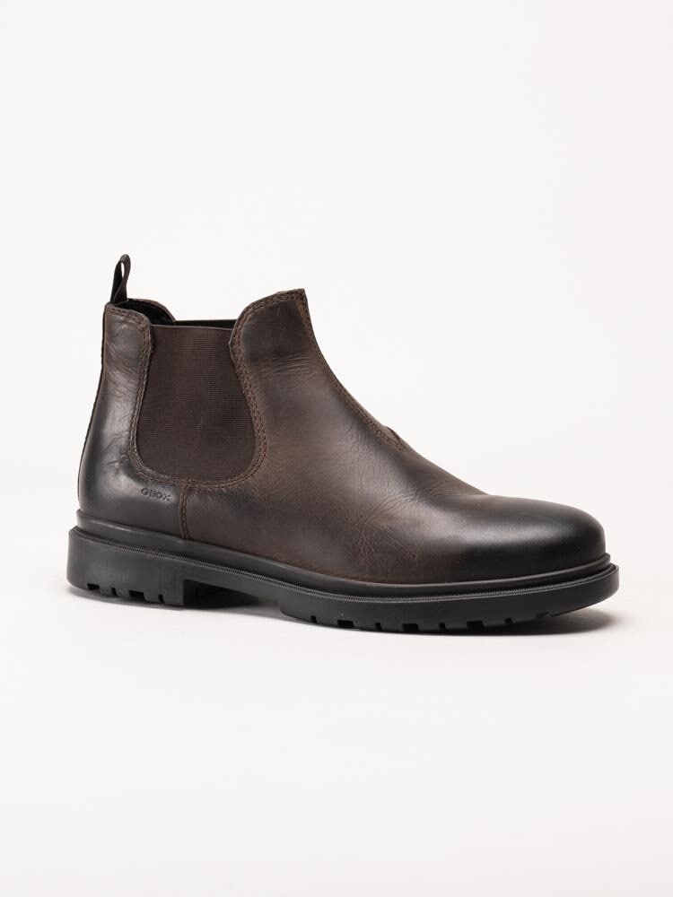 Geox - U Andalo A - oil.lea - Mörkbruna chelsea boots i oljat skinn