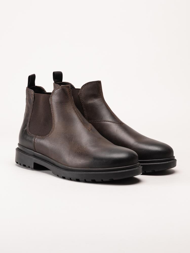 Geox - U Andalo A - oil.lea - Mörkbruna chelsea boots i oljat skinn