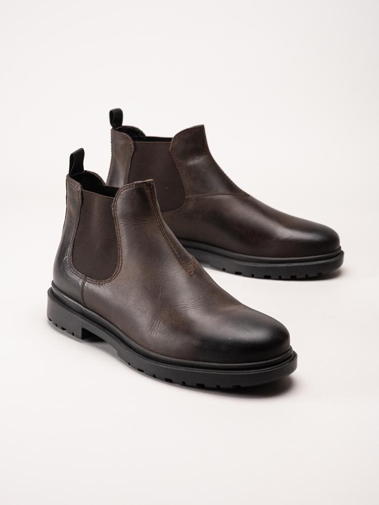 Geox - U Andalo A - oil.lea - Mörkbruna chelsea boots i oljat skinn