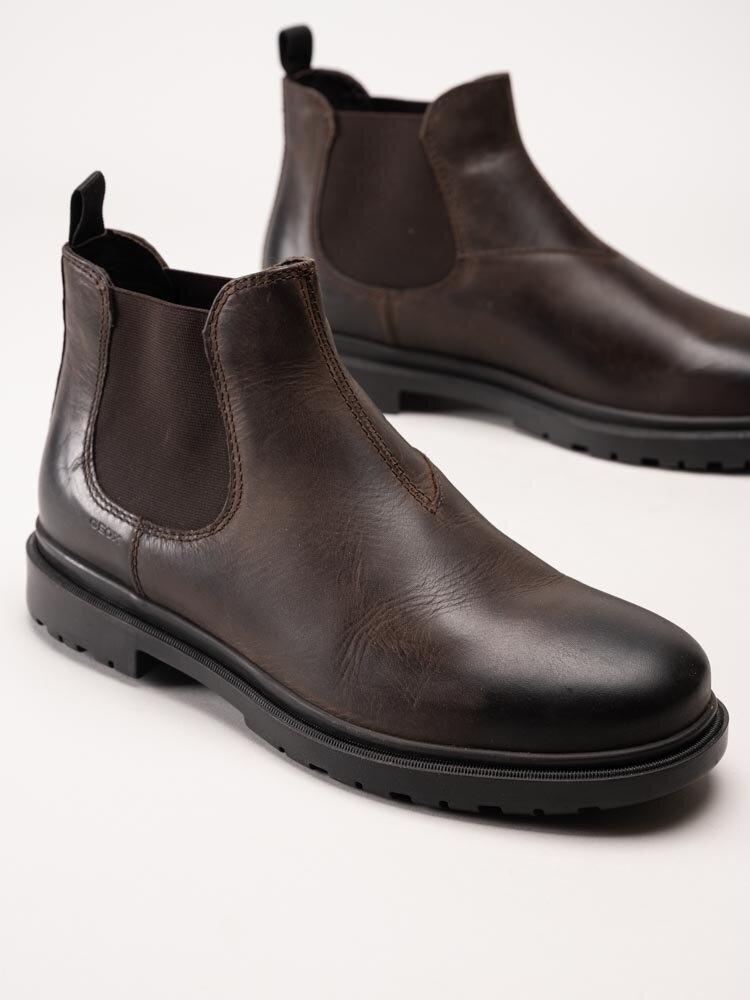 Geox - U Andalo A - oil.lea - Mörkbruna chelsea boots i oljat skinn