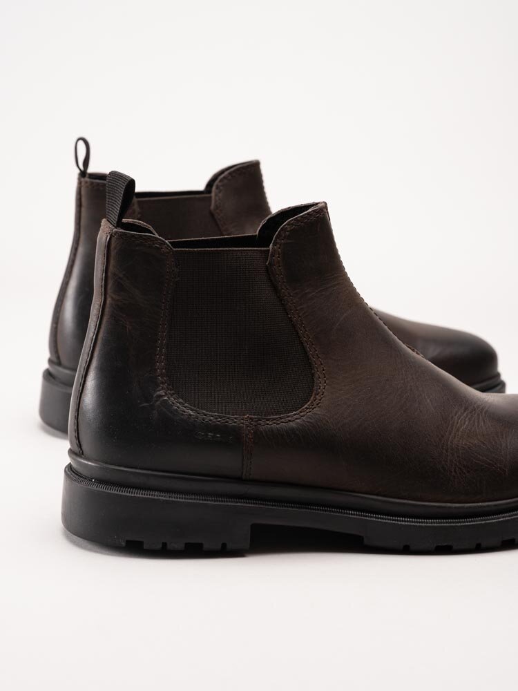 Geox - U Andalo A - oil.lea - Mörkbruna chelsea boots i oljat skinn