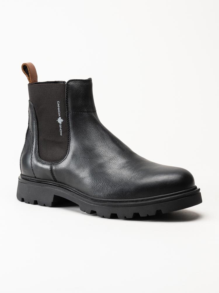 Canada Snow - Mount Ayles - Svarta fodrade chelsea boots i skinn