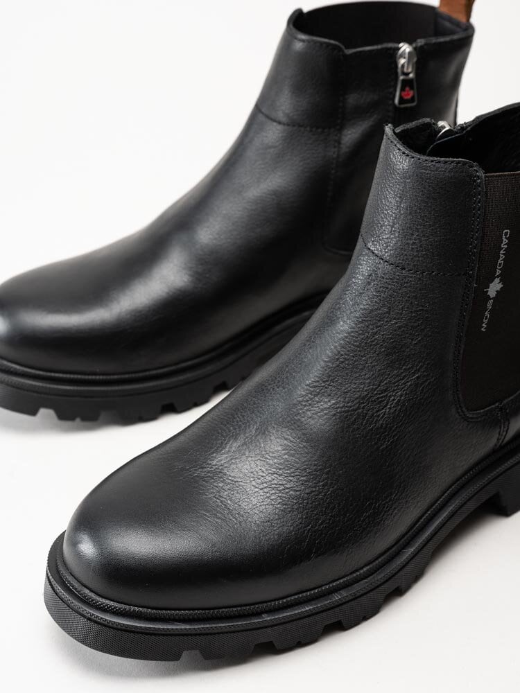 Canada Snow - Mount Ayles - Svarta fodrade chelsea boots i skinn