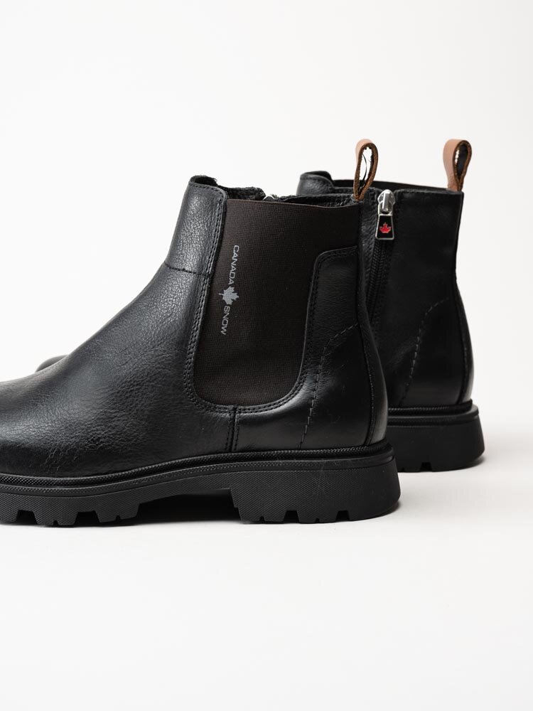 Canada Snow - Mount Ayles - Svarta fodrade chelsea boots i skinn