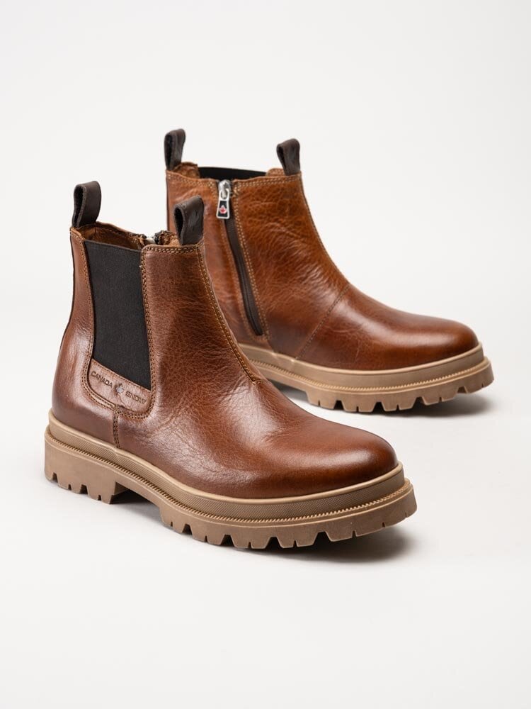 Canada Snow - Mount Hektor - Ljusbruna chelsea boots i skinn