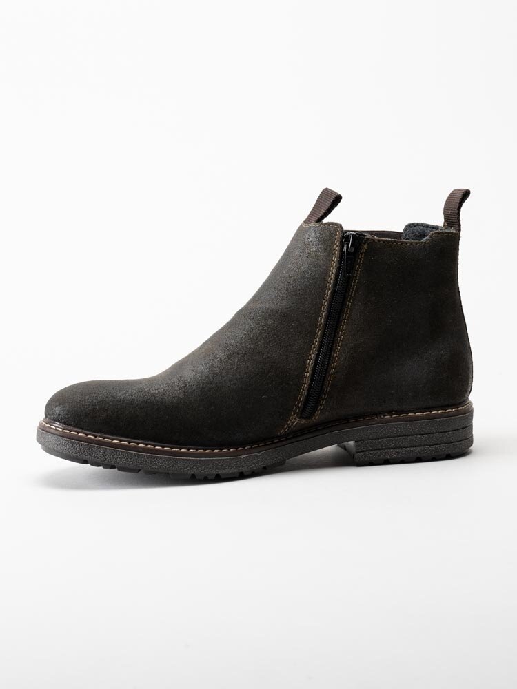 Rieker - Mörkbruna chelsea boots i oljad mocka