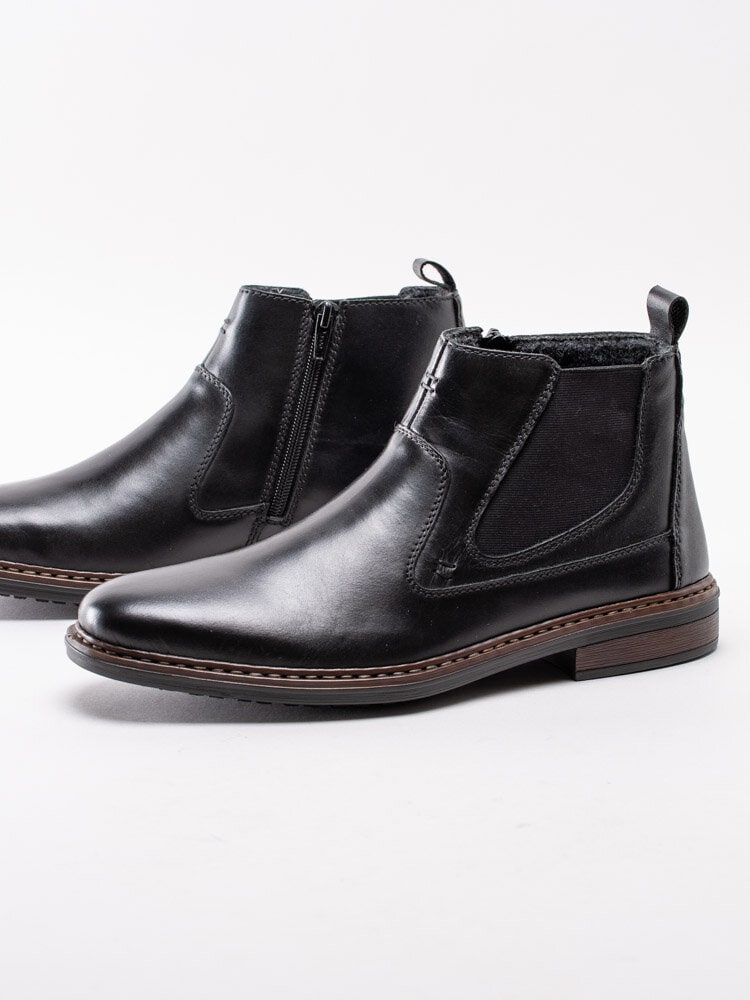 Rieker - Svarta chelsea boots i skinn