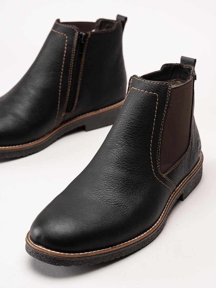 Rieker - Mörkbruna fodrade boots i skinn