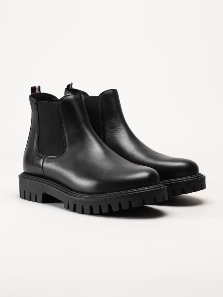 Tommy Hilfiger - Premium Casual Chunky Lth Chel - Svarta chelsea boots i skinn