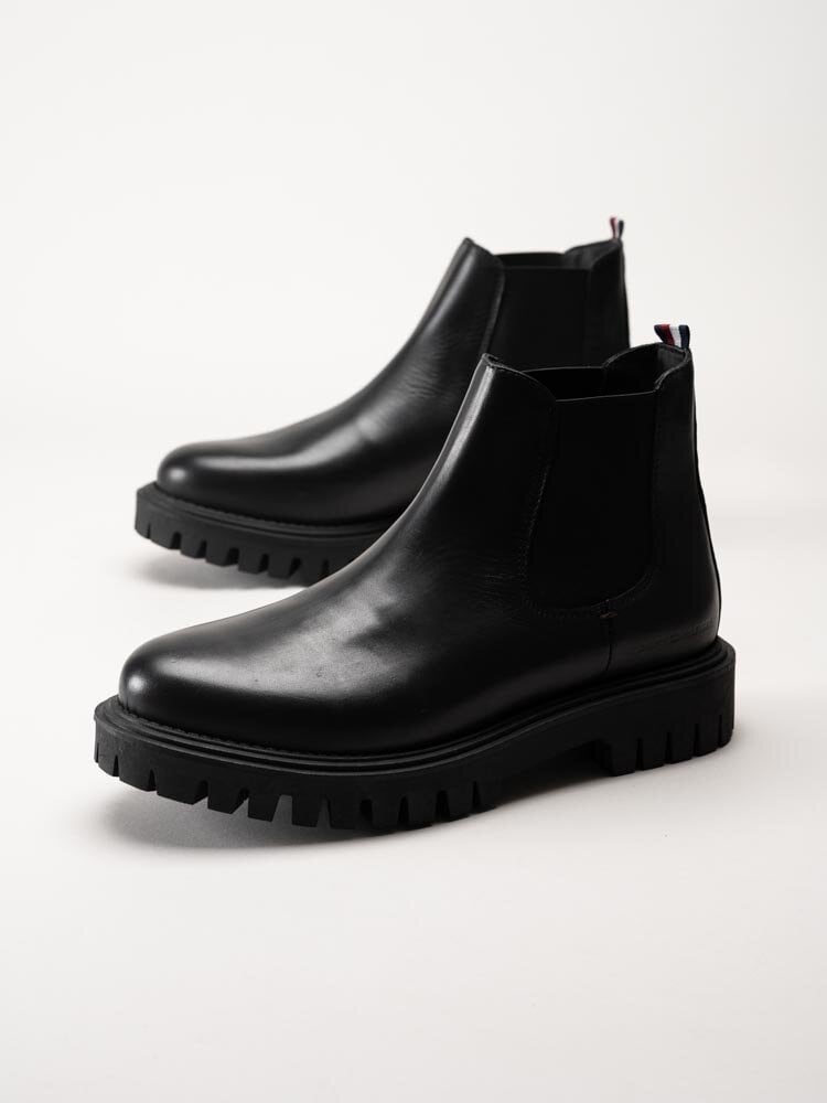 Tommy Hilfiger - Premium Casual Chunky Lth Chel - Svarta chelsea boots i skinn