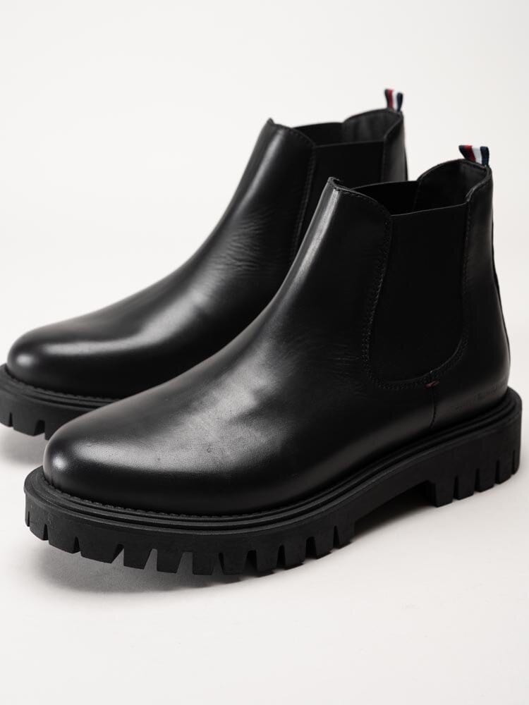 Tommy Hilfiger - Premium Casual Chunky Lth Chel - Svarta chelsea boots i skinn