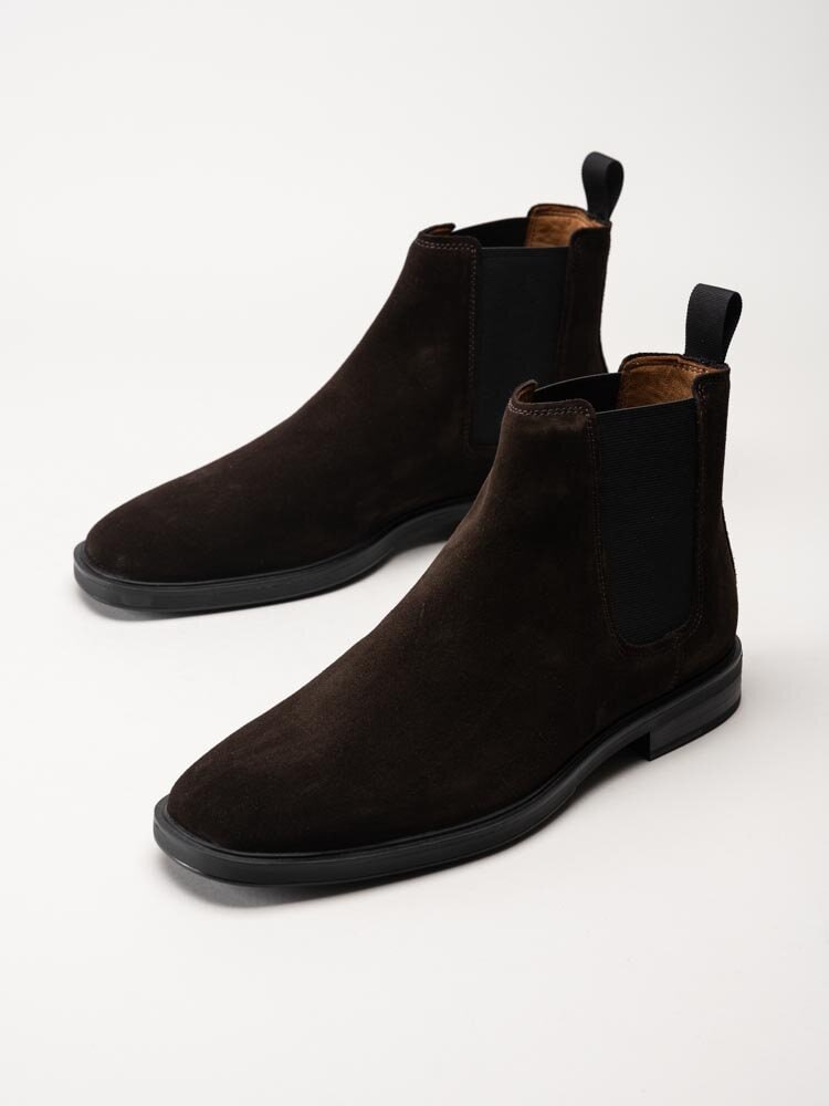 Vagabond - Andrew - Mörkbruna chelsea boots i mocka