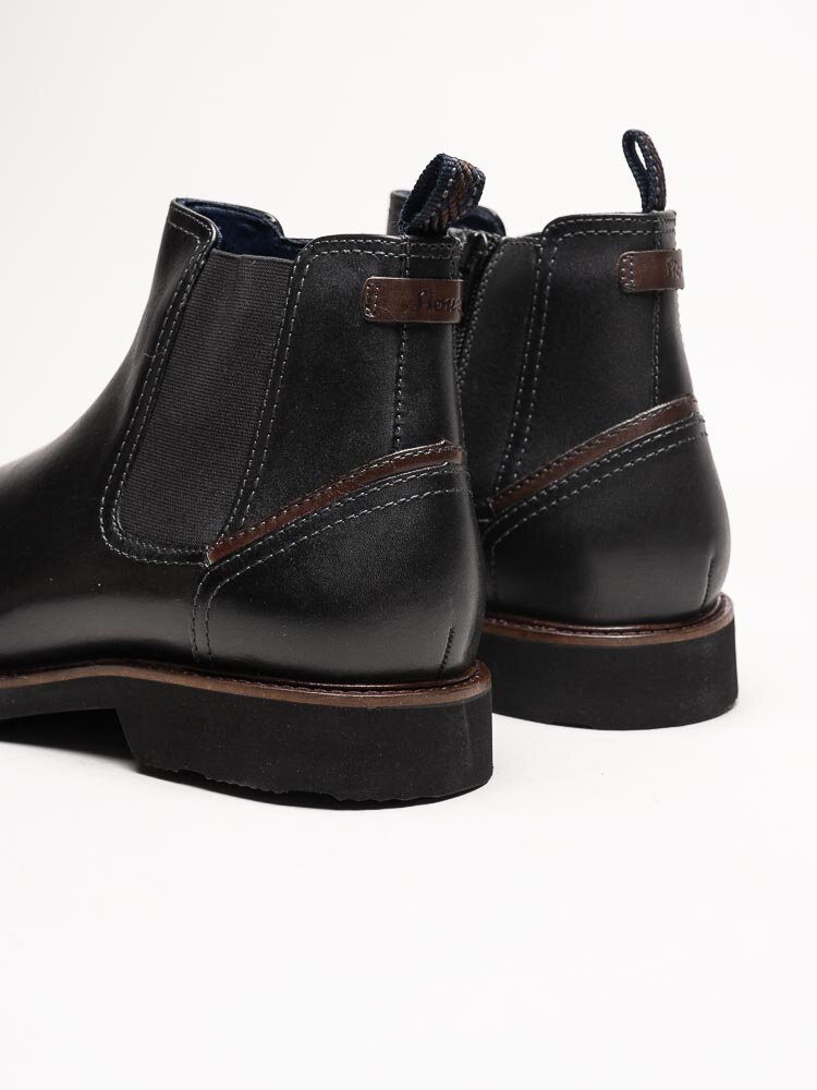 Sioux - Dilip 717 H - Svarta chelsea boots i skinn