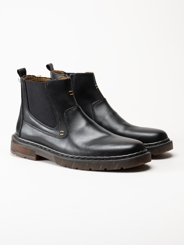 Rieker - Svarta chelsea boots i skinn