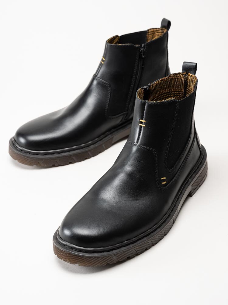 Rieker - Svarta chelsea boots i skinn