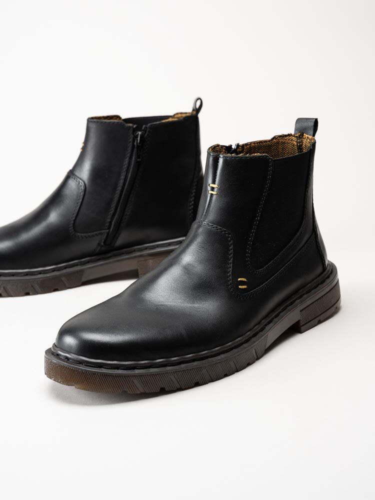 Rieker - Svarta chelsea boots i skinn