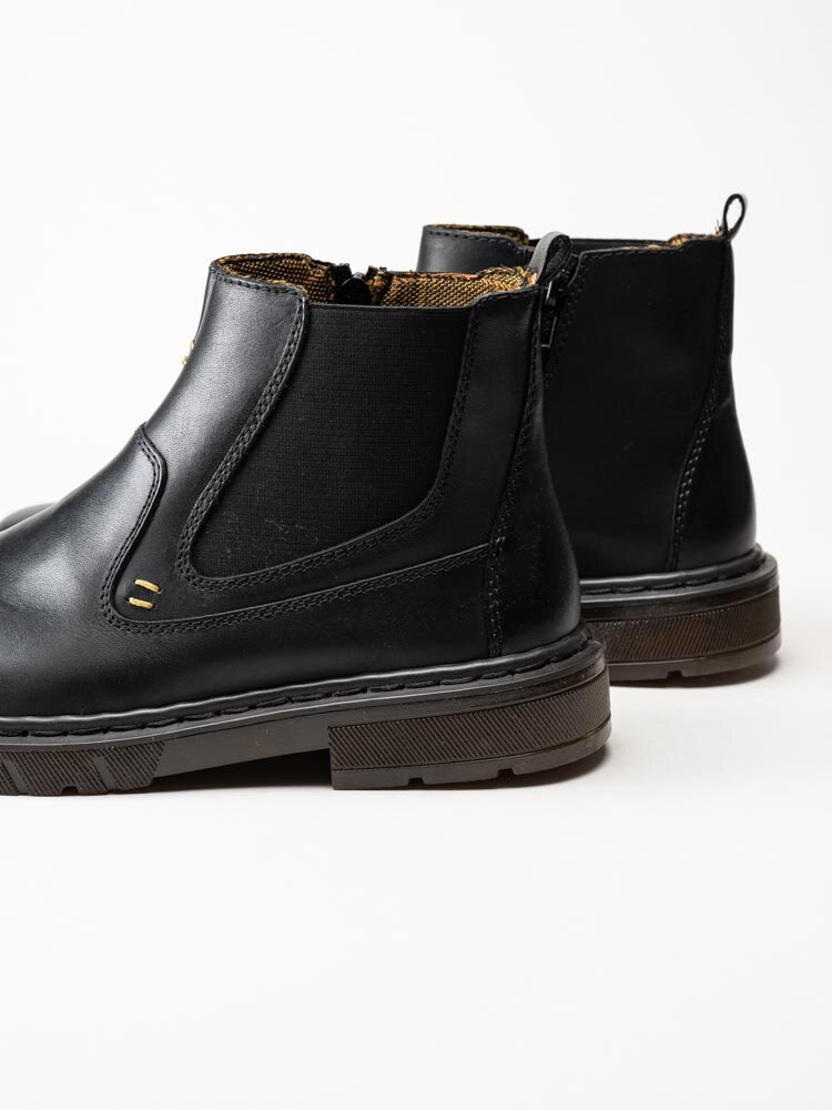 Rieker - Svarta chelsea boots i skinn