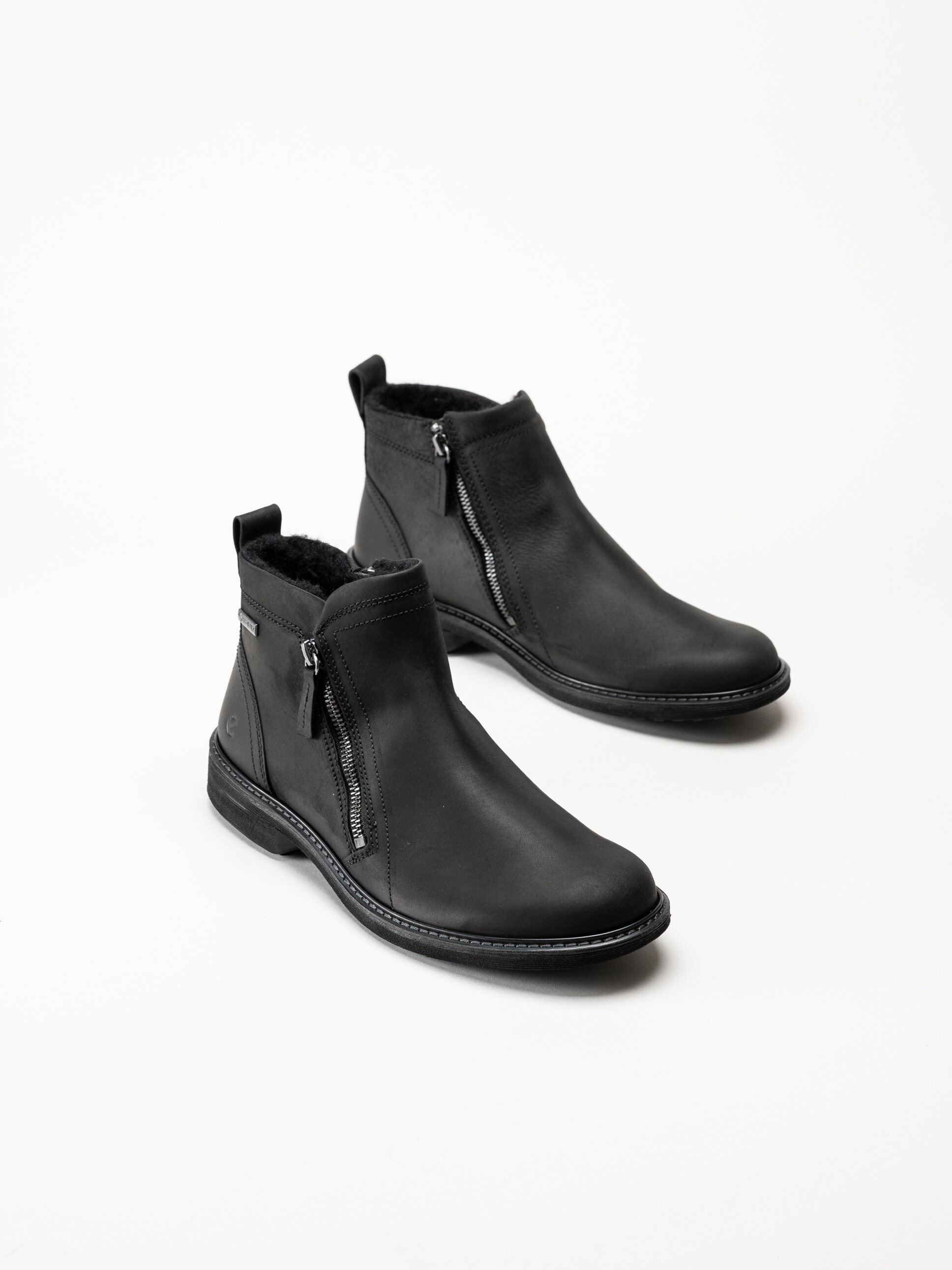 Ecco - Turn Zip Boot GTX - Svarta fodrade boots med Gore-Tex