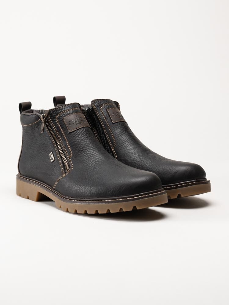 Rieker - Mörkbruna fodrade boots i skinn