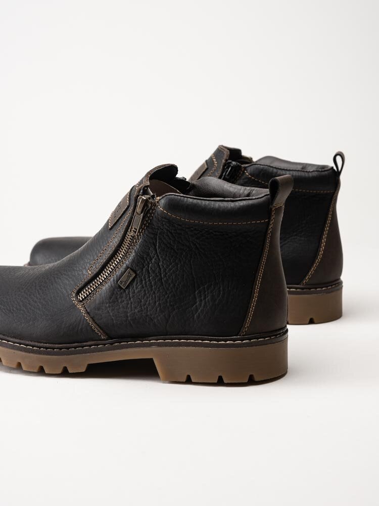 Rieker - Mörkbruna fodrade boots i skinn