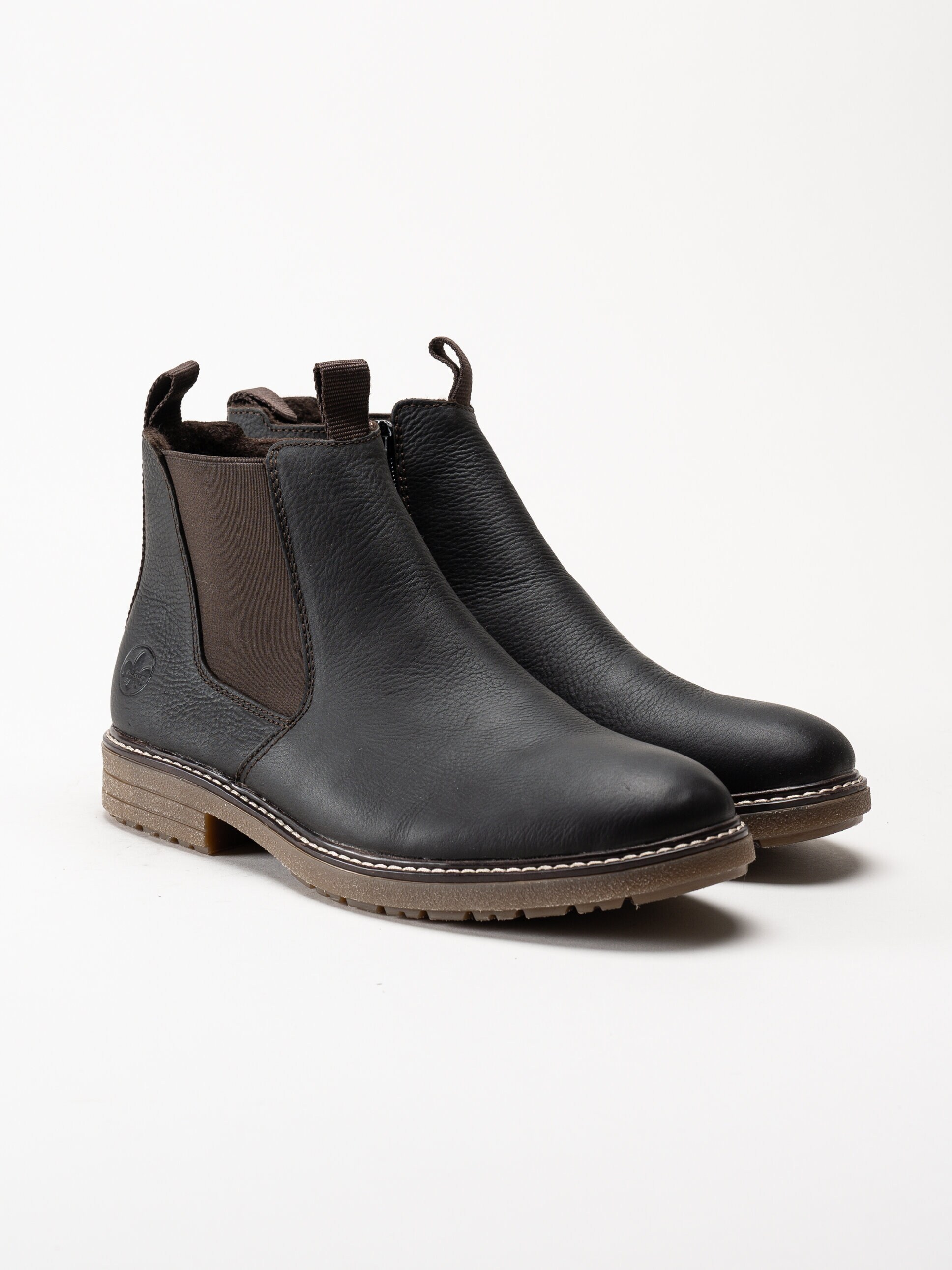Rieker - Mörkbruna chelsea boots i oljat skinn