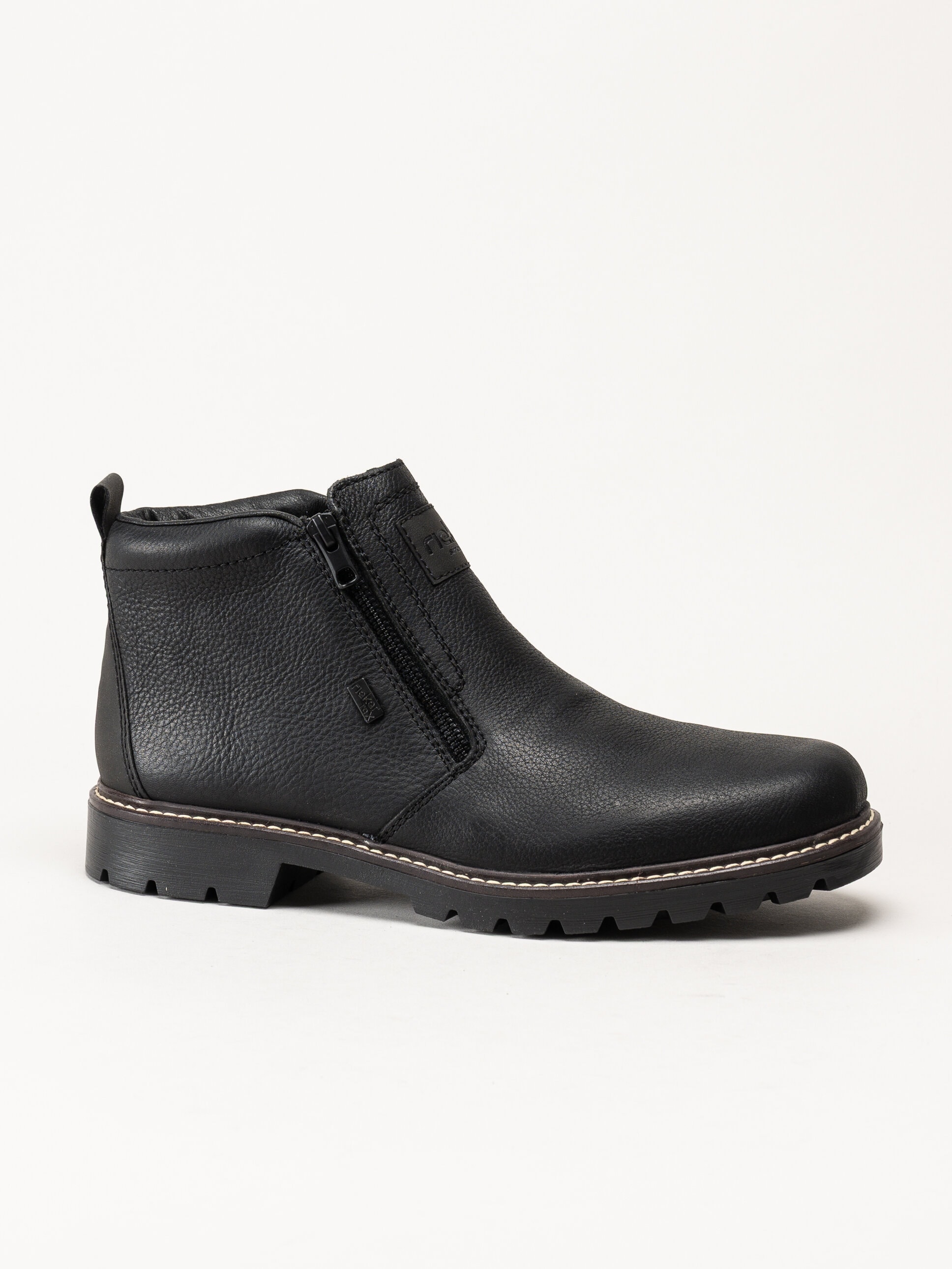 Rieker - Svarta fodrade boots i skinn