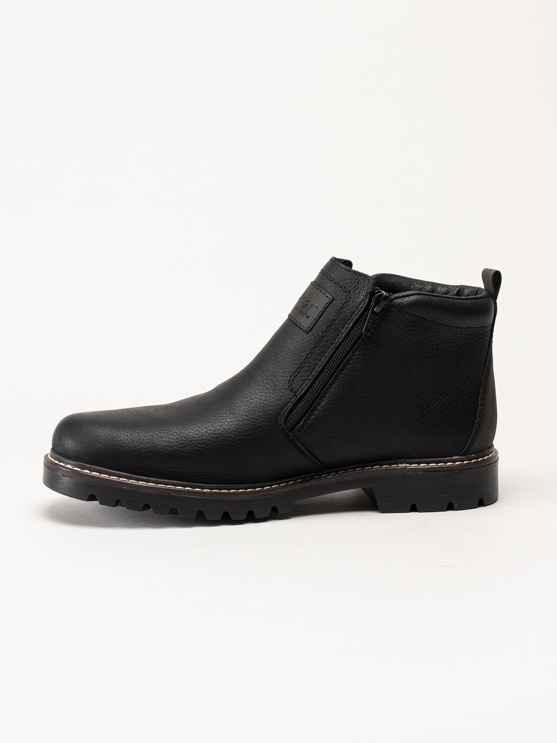 Rieker - Svarta fodrade boots i skinn