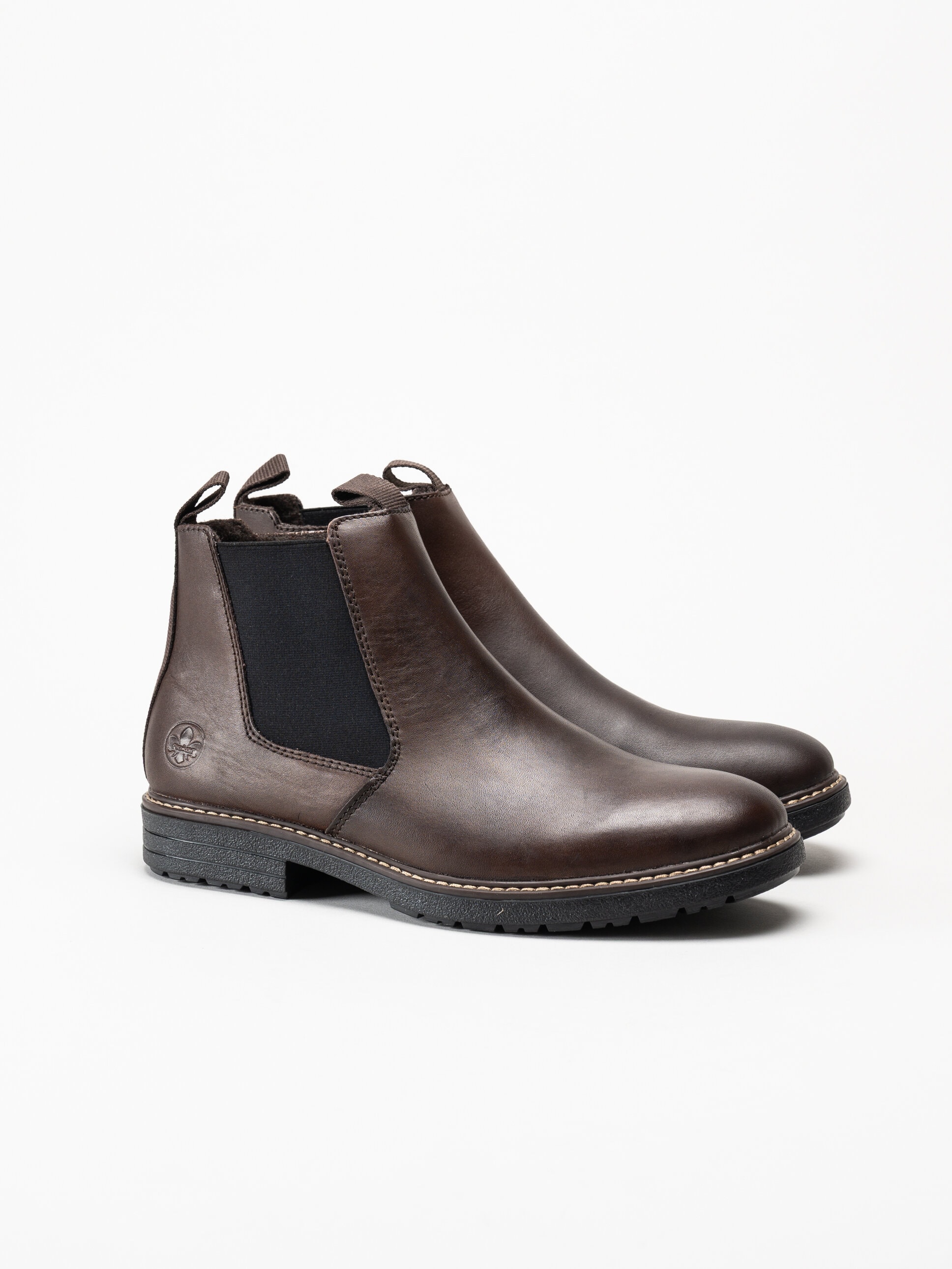 Rieker - Mörkbruna chelsea boots i skinn