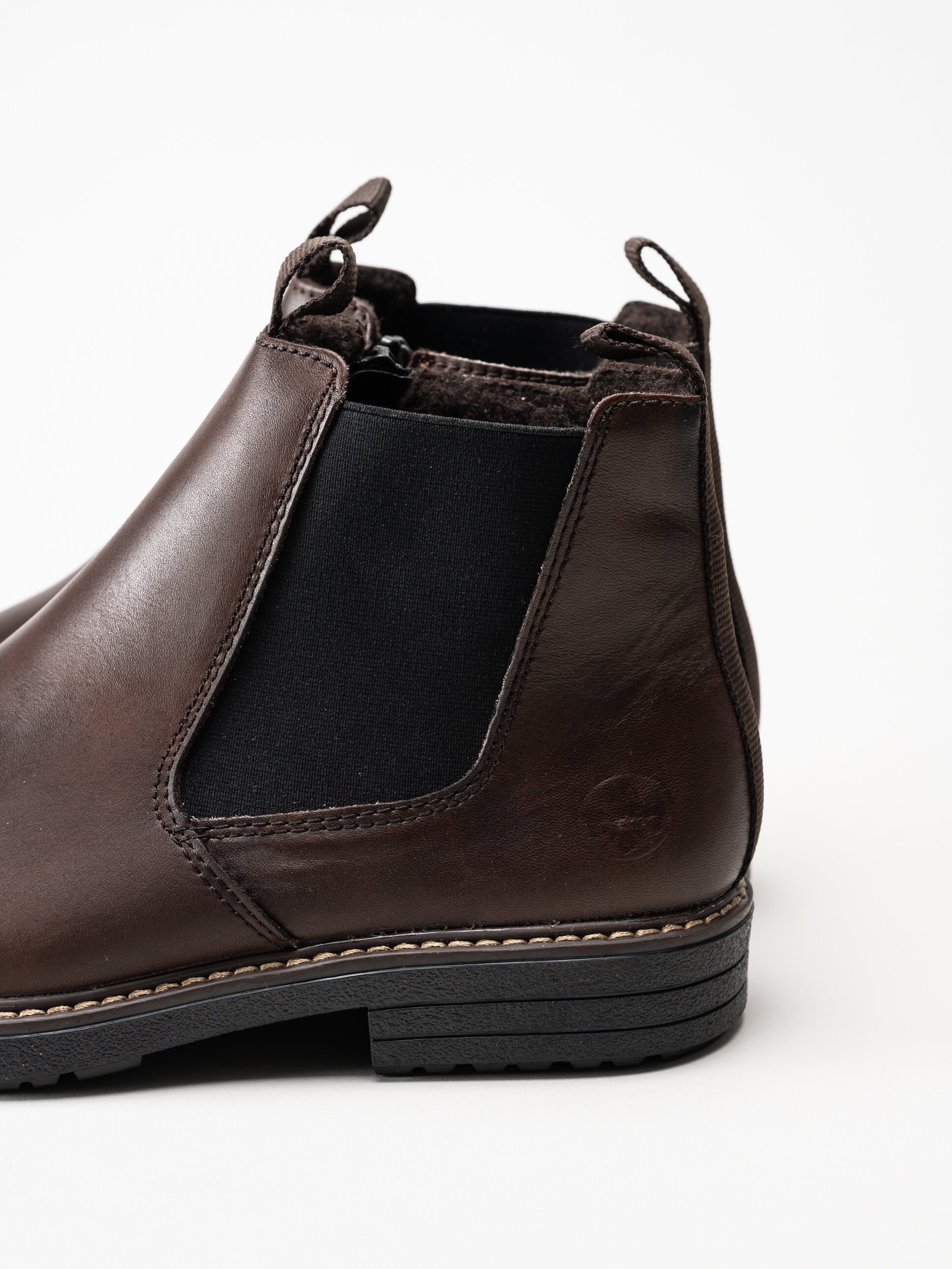 Rieker - Mörkbruna chelsea boots i skinn
