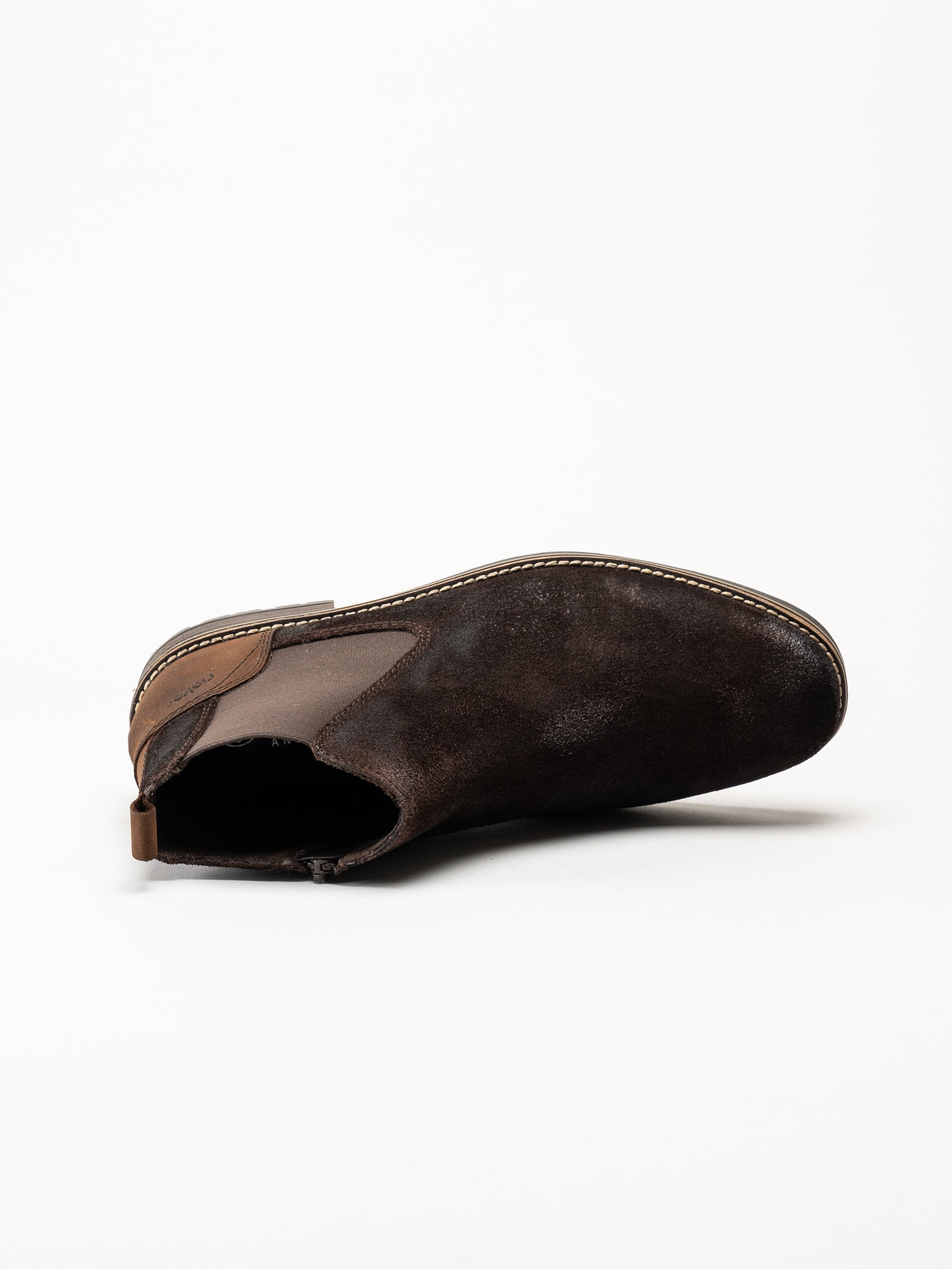 Rieker - Mörkbrun boots i mocka