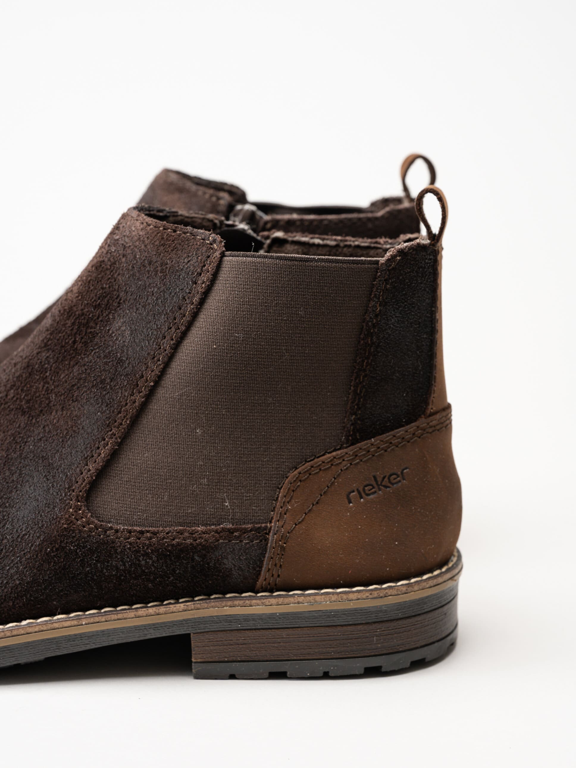 Rieker - Mörkbrun boots i mocka