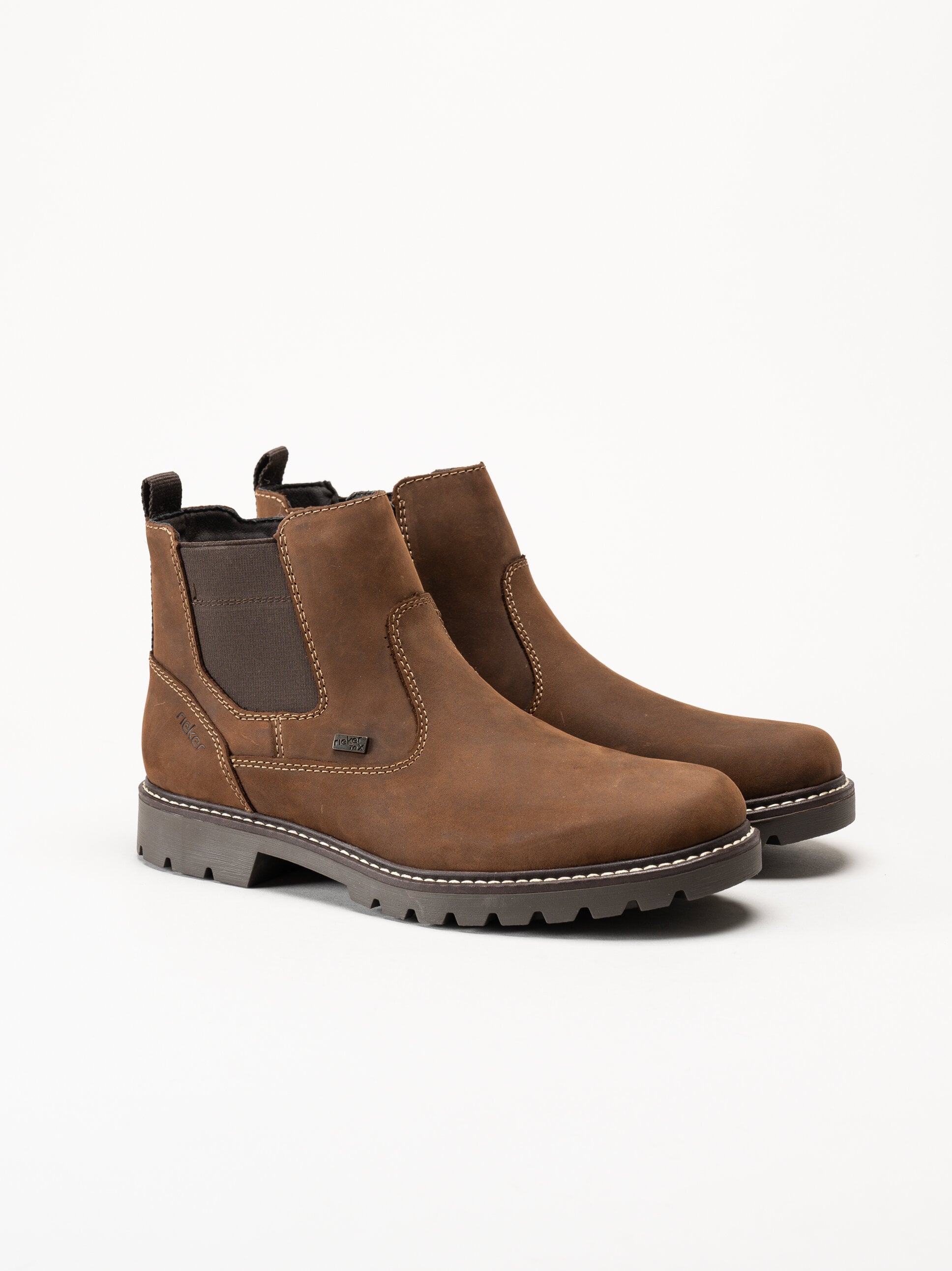 Rieker - Bruna fodrade Chelsea boots i oljad nubuck