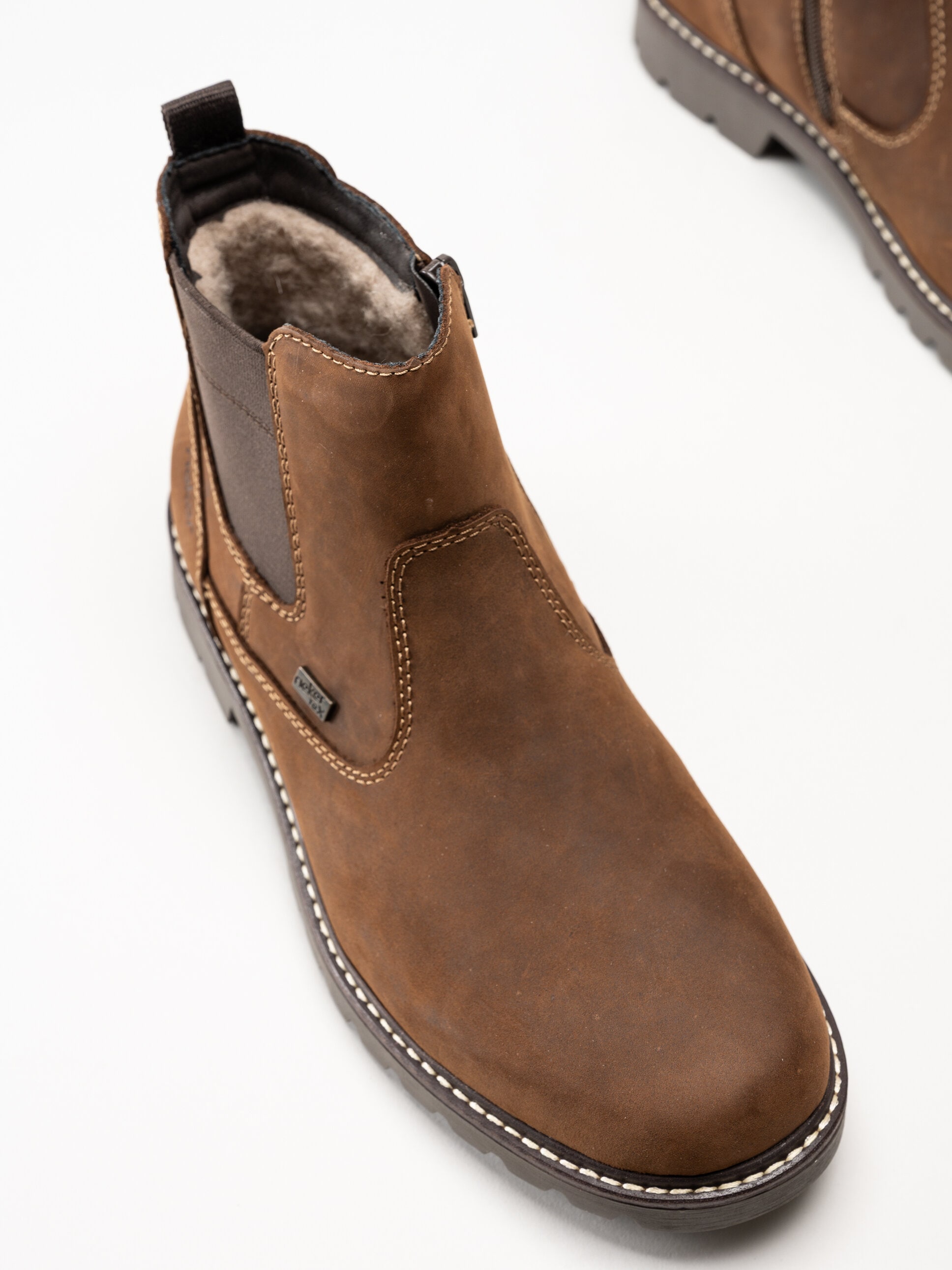 Rieker - Bruna fodrade Chelsea boots i oljad nubuck