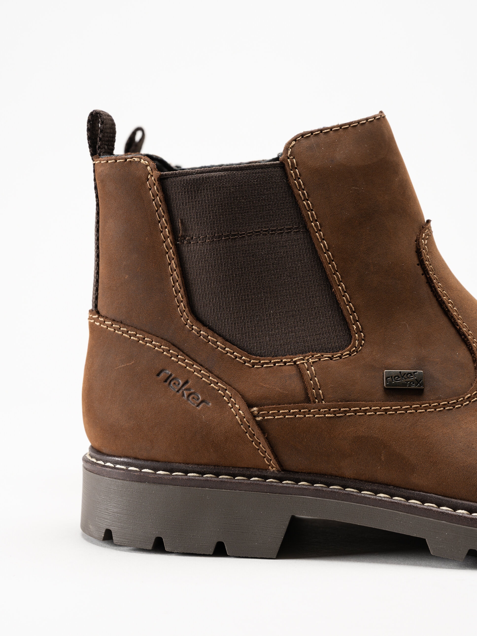 Rieker - Bruna fodrade Chelsea boots i oljad nubuck