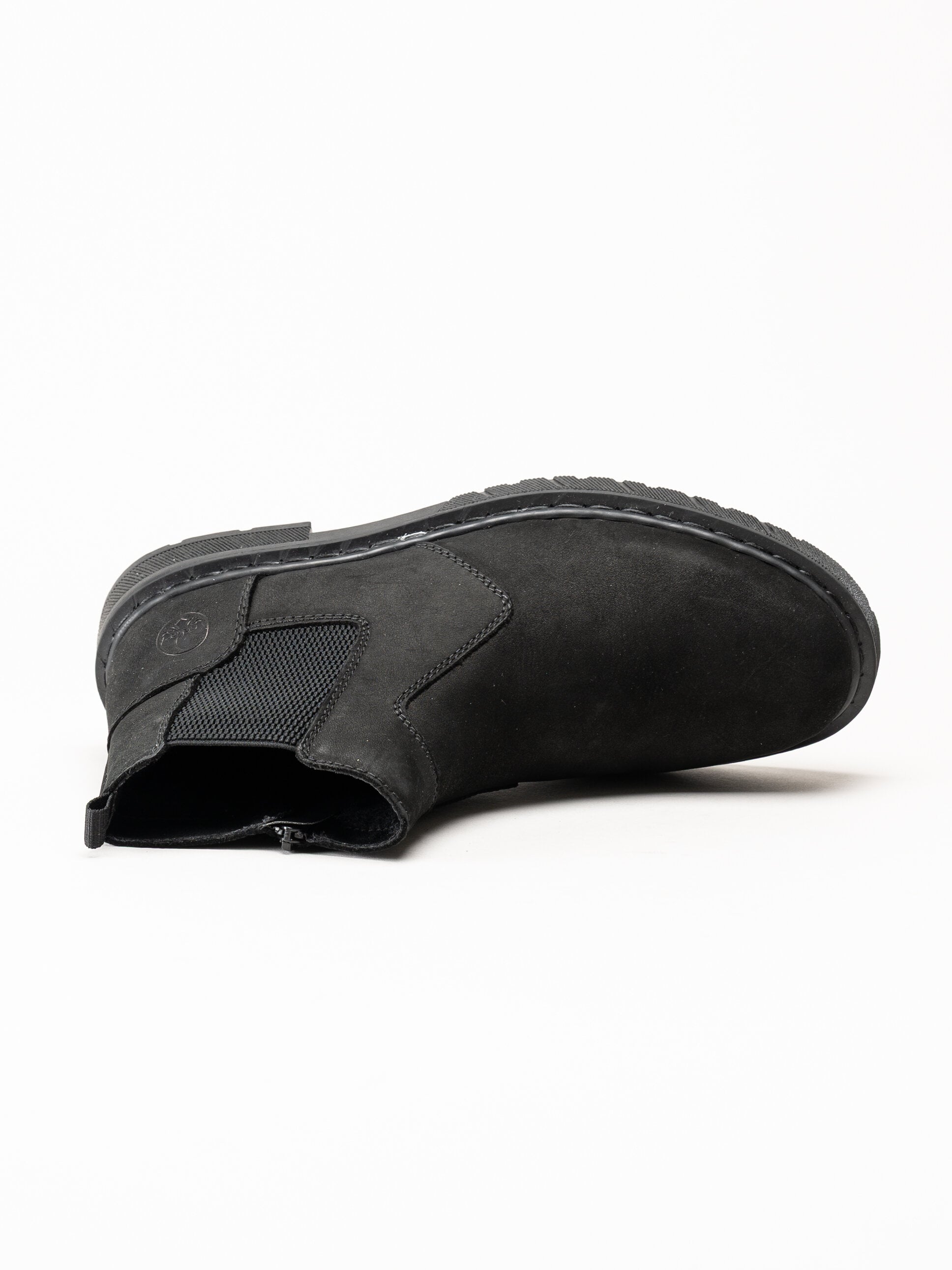 Rieker - Svarta fodrade boots i oljad nubuck