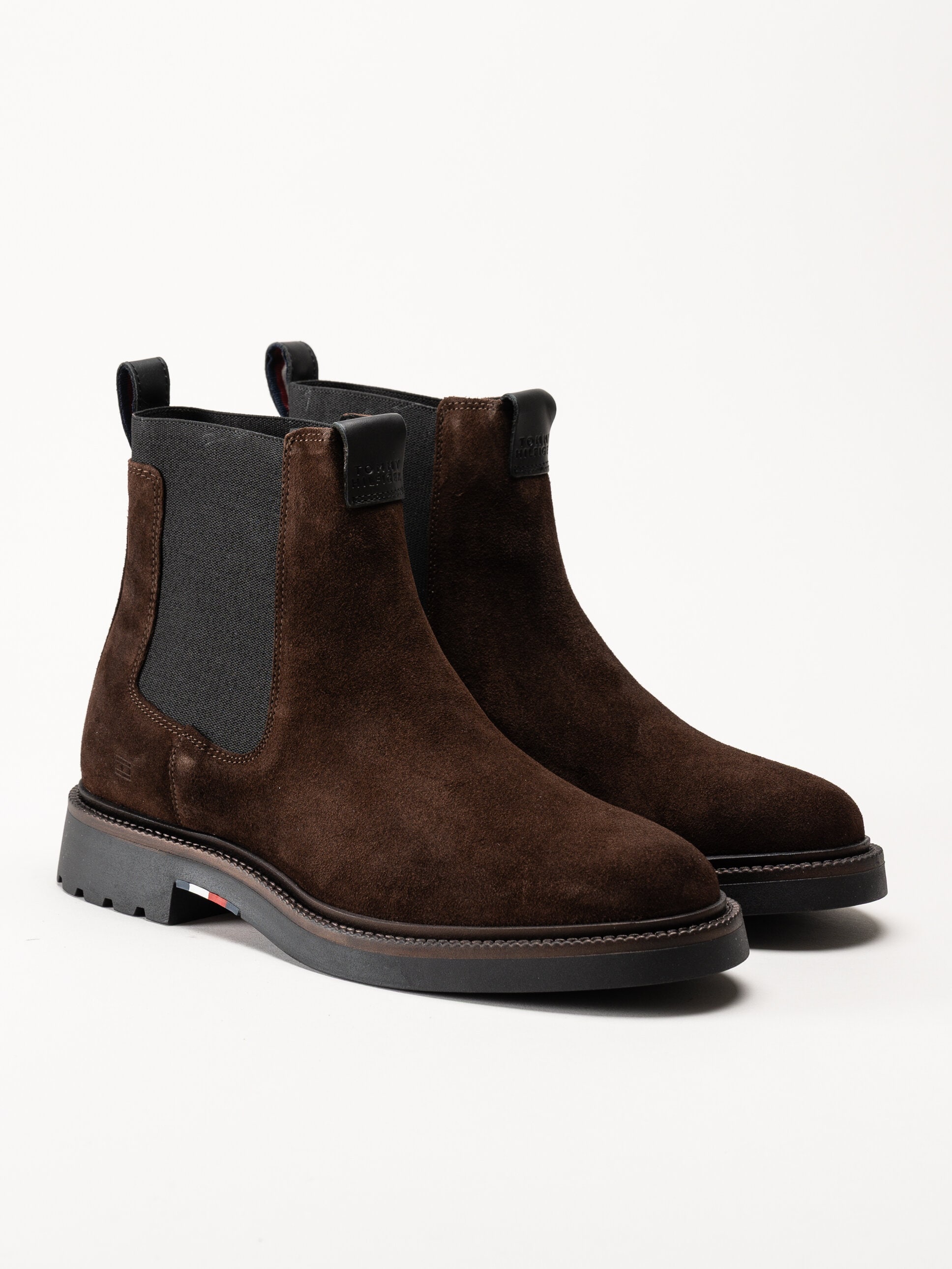 Tommy Hilfiger - Hilfiger Comfort Lwt Sde Chel - Mörkbruna chelsea boots i mocka