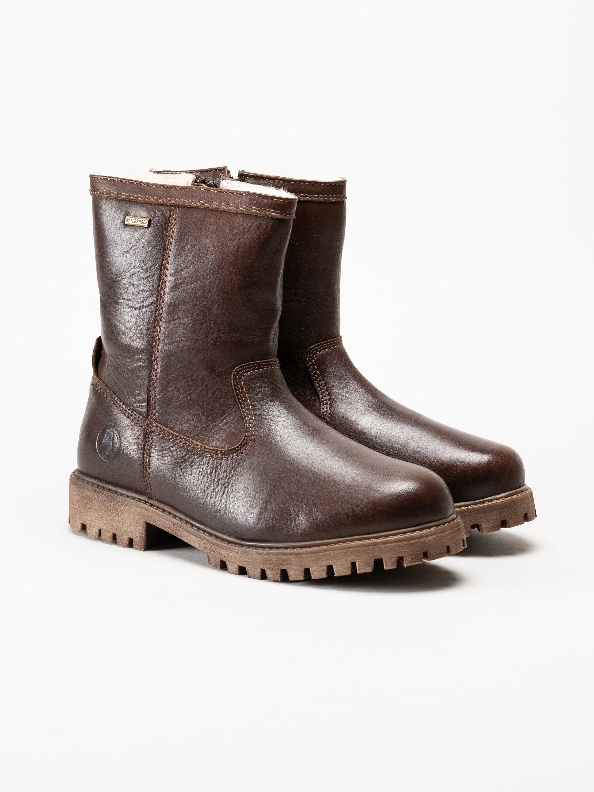 Axelda - Belluno - Bruna fodrade boots i skinn