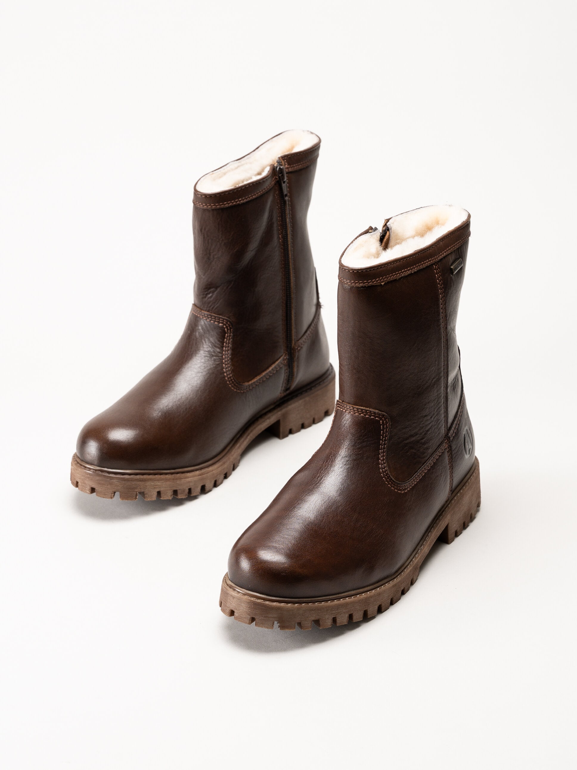 Axelda - Belluno - Bruna fodrade boots i skinn